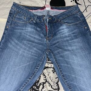 Jessica Simpson Blue Denim with Red Embroidery